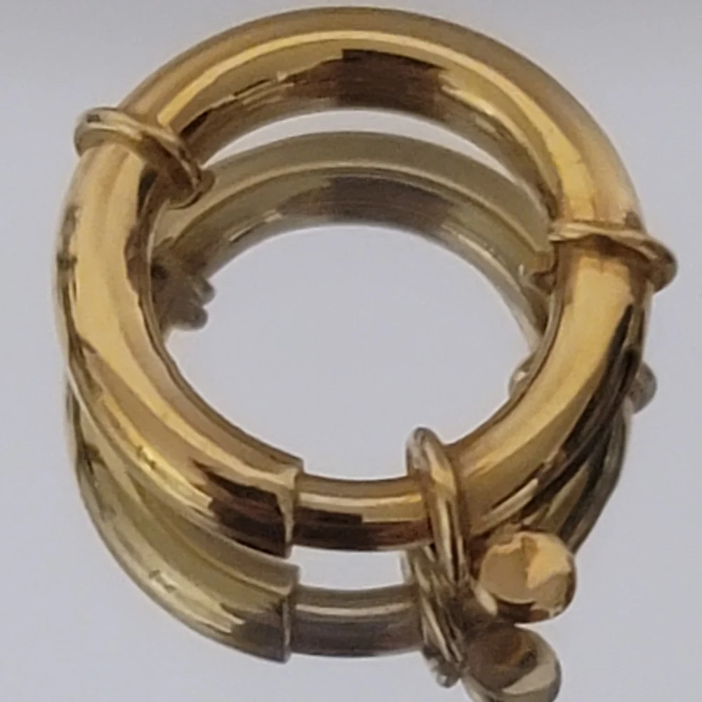 21K gold. 
Polished Gold Spring Ring Connector for Necklaces - Picture 2 of 9